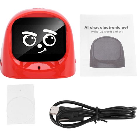 Tableau de bord Robot de voiture AI, compagnon d'expression émotionnelle, animal de compagnie électronique Intelligent interactif rouge (1/5)