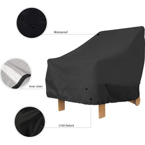 Housse Transat pour Chaise Longue de Jardin Imperméable Housses Bains Soleil Coupe-Vent 2pcs 70x79x102cm (1/3)
