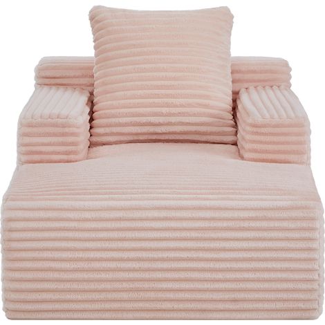 Chaiselongue-Sessel aus breitem Cord, Einzelsofa mit hochdichtem Schaumstoffkern und Taschenfederkern, platzsparender Freizeitsessel, keine Montage erforderlich, maximale Belastbarkeit 80 kg, für Schl (1/5)