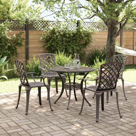 Maison Exclusive - 5-tlg. Garten-Essgruppe Bronzen Aluminiumguss