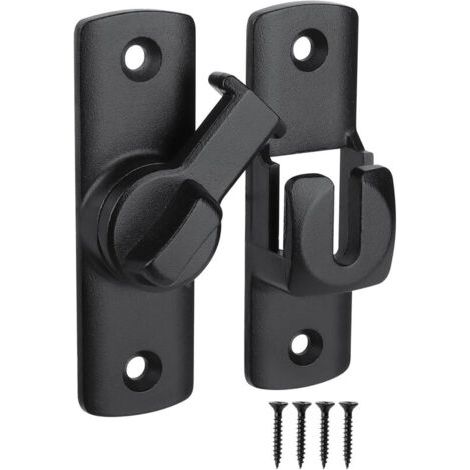 royaluxe-Serrure de porte coulissante à 90/180 degrés avec vis, adaptée aux portes coulissantes de grange,de cuisine, de fenêtre,de jardin et de salle de bain (1/5)
