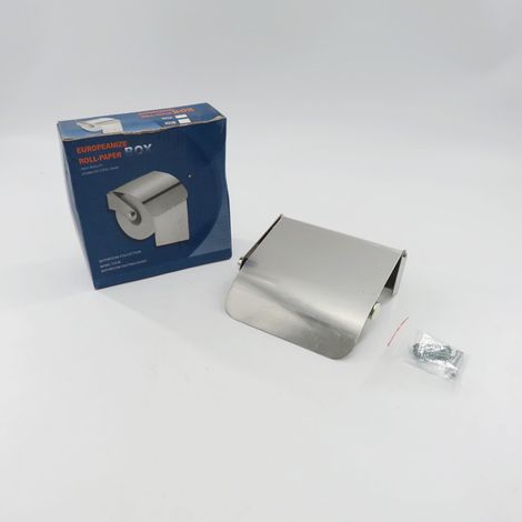 European-style 304 stainless steel toilet paper holder, bathroom toilet paper box, shower roll holder (1/3)