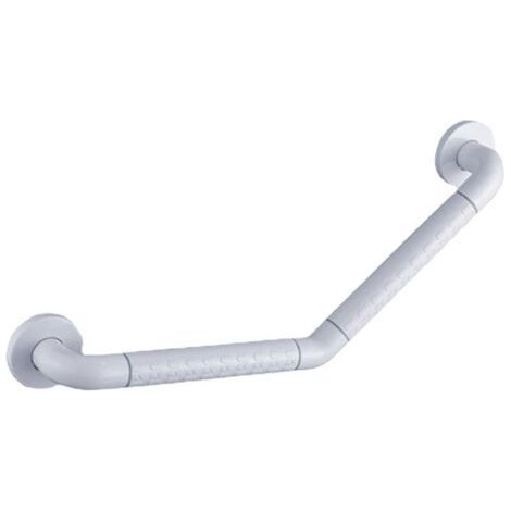 Barre d'appui coudée à fixer, acier inoxydable blanc, L.40 cm (1/5)