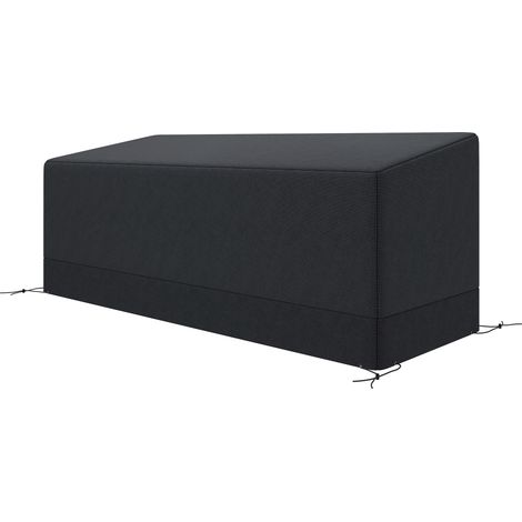 Rectangular Patio Garden Furniture Cover Waterproof 3 Seater Sofa Bistro Set, UV Resistant Protection 600D Oxd Fabric Rattan Lounge Clean Cover, 190 x 72 x 76cm, Black (1/5)
