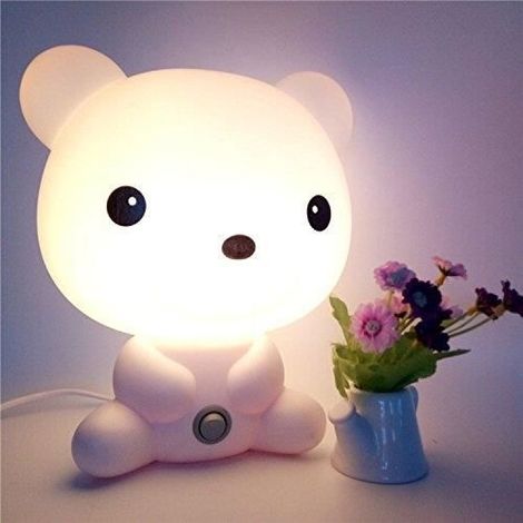 LED Lampe Enfant Adulte,Lampe Chevet,Lampe Table,Lampe Nuit,Lampe Réveil Veuilleuse en forme Ourson Lumière Douce Protection PriseEU (1/4)