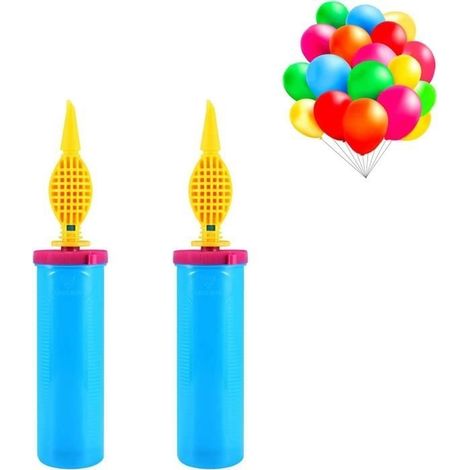 Leichte und robuste manuelle Aufblaspumpe für Ballons, Schwimmringe, Yogabälle usw. (2 Stück)