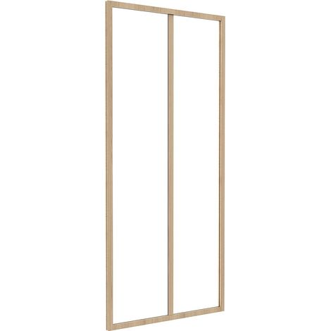 Vente-Unique – Verrière atelier en aluminium thermolaqué naturel clair 60 x 130 cm – Verre trempé 4 mm – Installation intérieure facile – BAYVIEW