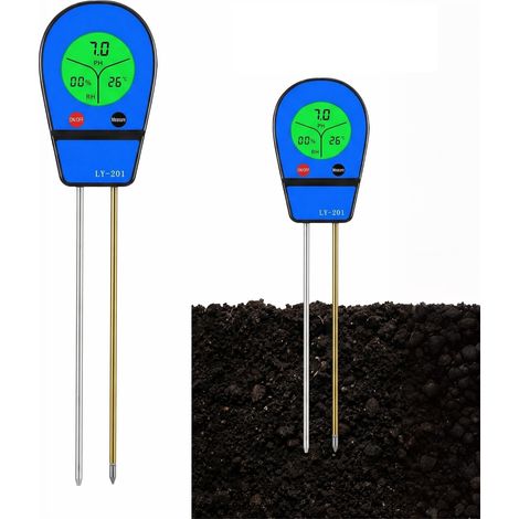 Testeur de Sol 3 en 1 pour pH Humidité et Température Mesureur de Terre Numérique avec Écran LCD Testeur Terre Jardin Ferme Plante (1/5)