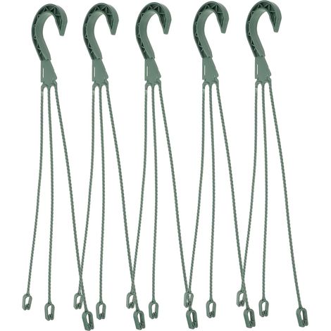 Lot De 5 Crochets Suspendus Pour Pot De Fleur Vert 45Cm Crochet Suspension Pot De Fleur Avec Absorption D Eau Pour Jardin Mural Maison (1/5)