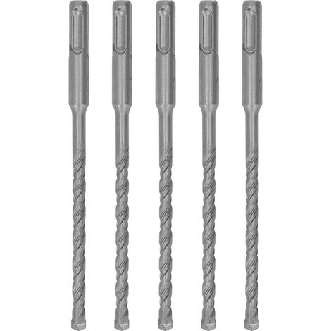 5 Forets SDS Plus 160mm, 7mm/0,28in, pointe carbure auto-centrante, 2 canaux, pour brique pierre béton (1/5)