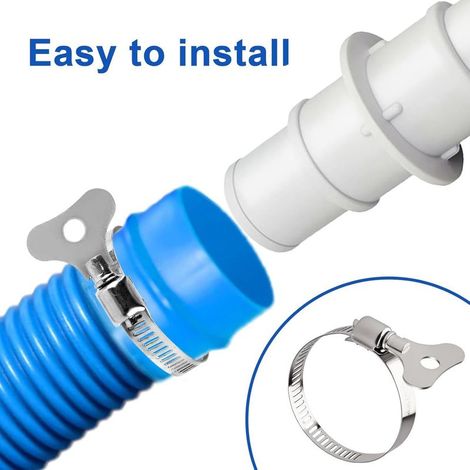 Lot de 2 adaptateurs de tuyau de piscine - Compatible avec les raccords de tuyau d'aspiration de 3,8 cm et 1,27 cm - Compatible avec les aspirateurs de piscine, les nettoyeurs ou les tuyaux de pompe à (1/2)