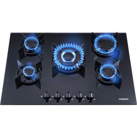 PROMO Piano Cottura AEG HG795450XB 75cm 5 Fuochi Inox Gas Griglie Ghisa