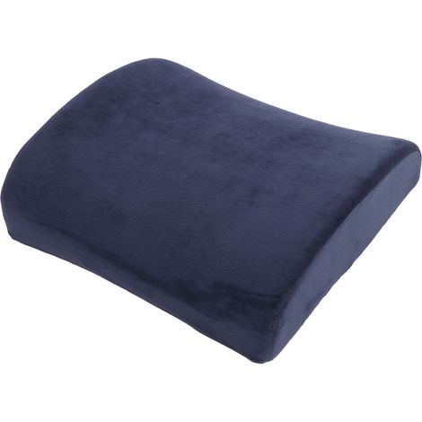 Coussin de soutien lombaire uni en peluche ergonomique, coussin de soutien dorsal en mousse à mémoire de forme pour la maison, la voiture ou le bureau. (1/5)
