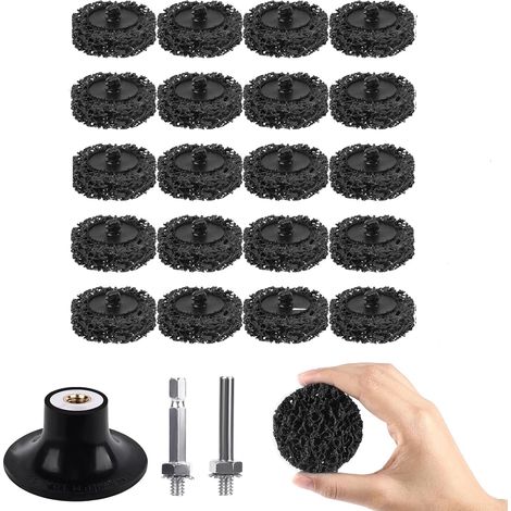 20 discos de pulido - muelas abrasivas de 5 cm para eliminar pintura y óxido, compatibles con taladros y amoladoras eléctricas, color negro. (1/5)