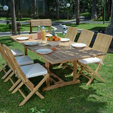 Salon de jardin en teck massif Vera Cruz, 6 places (1/5)