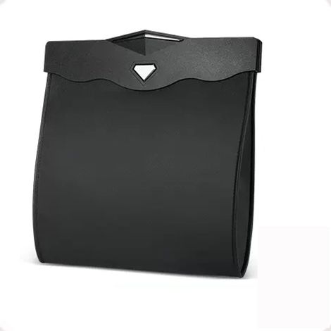 Hängender Auto-Mülleimer für den Innenraum, Auto-Mülleimer mit magnetischer Schnellzugriffsöffnung, wasserdichtes PU-Leder, Autozubehör für den Auto-Rücksitz (Schwarz) (1/5)