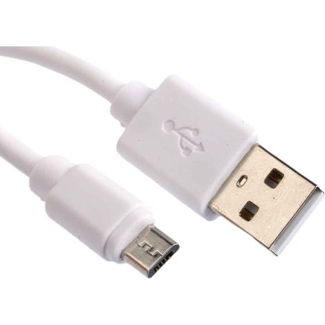 Câble USB RS PRO, Micro USB B mâle vers USB-A mâle, Blanc, 1.8m ( Prix pour 1 ) (1/2)