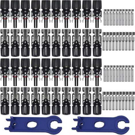 20 Paar MC4-Solar-Photovoltaik-Steckverbinder, Stecker/Buchse, wasserdichte Doppelringdichtung, für Photovoltaik-Solarmodulkabel (1/4)