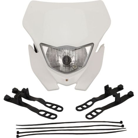 Phare universel LED pour moto, feu avant blanc haute luminosité, adapté aux motos tout-terrain/de route/cruiser, étanche et résistant aux chocs, bloc optique modifié. (1/5)