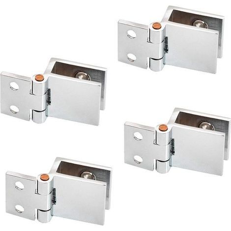 Charnière, 4 pièces charnière de porte en verre charnière pour armoire de cuisine porte en verre vitrine douche pour verre 5-8mm (1/4)