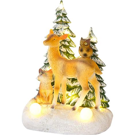 Décorations de Table de Noël Ornement Lumineux Matériau en résine 3 Styles Choix Décorations de Vacances pour la Maison Bureau Cuisine Décorations de Table de Noël pour Salle à Manger