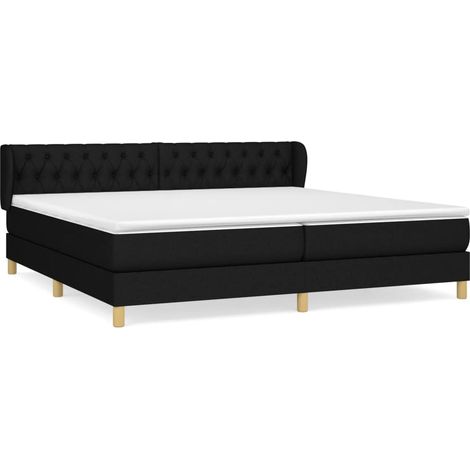 Maison Exclusive - Cama box spring con colchón tela negro 200x200 (1/5)