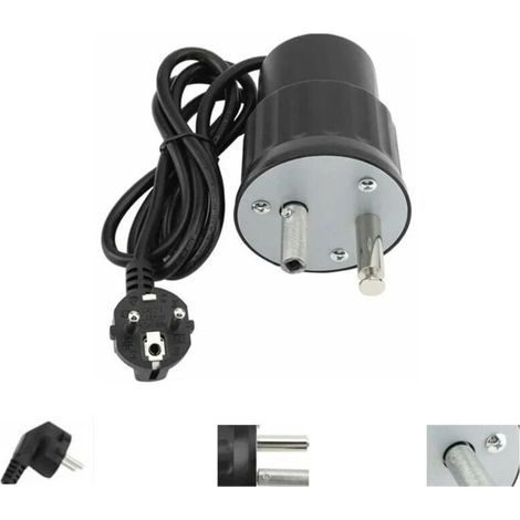 Moteur de barbecue électrique, kit de barbecue de camping en aluminium, charge nominale de 0 à 24 kg, accessoires pour barbecue d'extérieur (noir, prise UE (1/4)