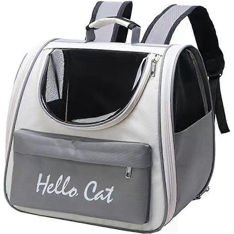 Sac de rangement portable Cat Out grande capacité pour animaux de compagnie, gris-- (1/5)