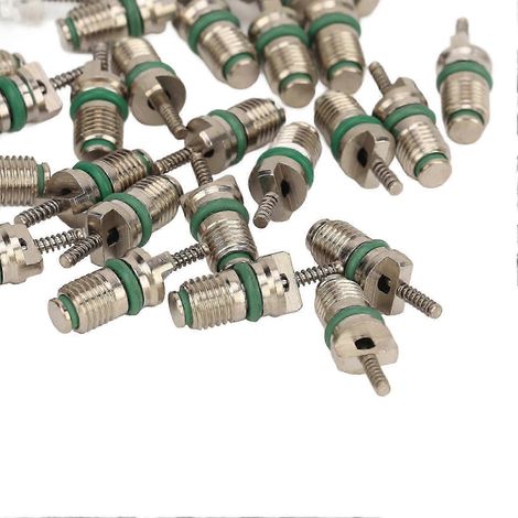 Kit de 50 noyaux de valve de climatisation automobile en acier R134A, compatibles avec les systèmes de climatisation. (1/5)