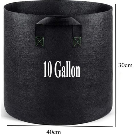 (10 gallons, 4 pièces) Sacs de culture pour plantes - Capacités disponibles - Sacs de culture épais en tissu non tissé avec poignées - Pots en tissu aéré (1/4)