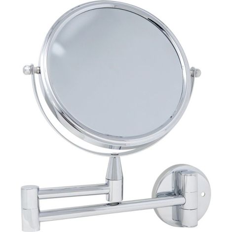 Miroir grossissant 7x 18cm – Fixation perçage ou adhésif – Agrandissement pour maquillage et soins du visage