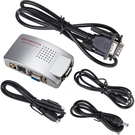 Convertisseur de signal vidéo, boîtier de commutation, adaptateur composite NTSC PAL VGA vers TV AV RCA (1/4)