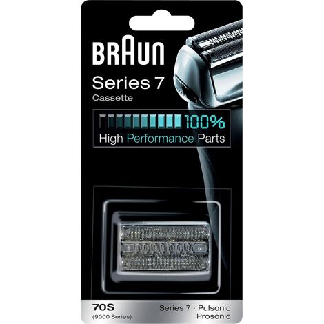 Compatible avec la tête de rasoir électrique pour homme Braun Series 7 70S, couleur argent  Pièce de rechange pour rasage de près, système à grille, pièce de rechange (1/3)
