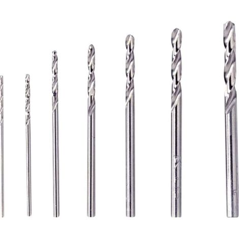 628 Lot de 7 Forets de Perçage - 7 Accessoires pour Outils Rotatifs Multifonctions pour Percer dans Bois, Métaux Non Ferreux, Plastique et Plexiglas de 0,8 à 3,2mm