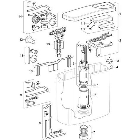 Geberit – Écrou pivotant pour tube de chasse d'eau – Coude pour AP140 – Mécanisme de rinçage – Longueur précise pour installation facile