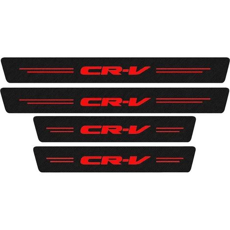 (4 pièces pour CR-V) Protections de seuil de porte, de coffre et de pare-chocs en fibre de carbone, autocollants inclus. Compatibles avec Honda CR-V, CRV, HRV, Civic, Accord et Odyssey. (1/4)