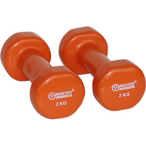 Mancuernas de vinilo 2 x 2 kg MASTER (1/2)