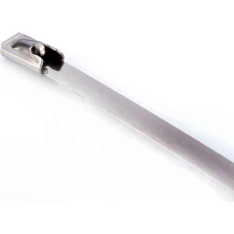 50 attaches de câble autobloquantes en acier inoxydable revêtues d'une bande thermique d'échappement de 8 pouces (4,62 mm) (1/5)