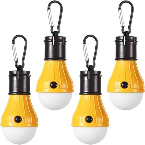 Lampes de camping [Lot de 4] Lanternes de camping portables à LED, lanternes de tente, éclairage de secours, accessoires de tente indispensables pour le camping, la randonnée, le trekking, les pannes 