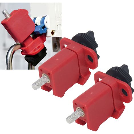 Dispositif de verrouillage de disjoncteur en 2 pièces, tige de traction, verrou de disjoncteur miniature de qualité industrielle, dispositif Loto pour verrouillage électrique (1/5)