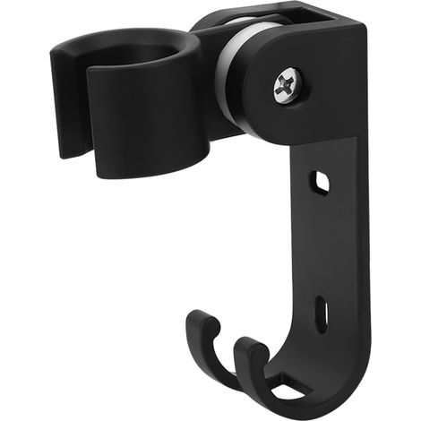 Support de pomme de douche réglable en acier inoxydable, Support mural pour salle de bain, Noir, 1 jet, Classique, Peinte, Installation facile, Bord arrondi, Forte capacité de chargement (1/5)
