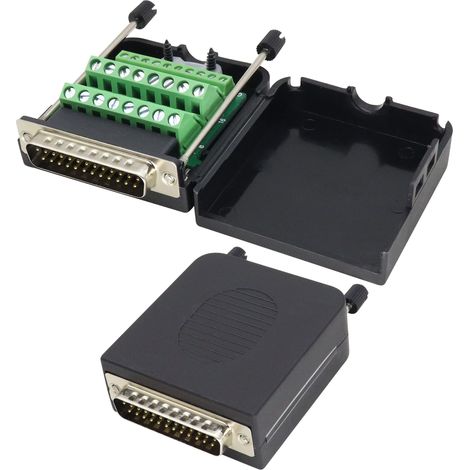 DB25 Connecteur de Conversion à vis Longue D-SUB DB25 Mâle à 25 Broches/Femelle Connecteur de bornier DB25 2 Adaptateur de Bornier fileté avec Boîtier et vis(2Pcak/Male Avec vis) (1/5)