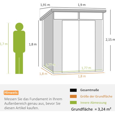Abri plastique gris clair 3,24m³ 190x191x215cm toit monopente,porte verrouillable étanche aux intempéries,armoire de rangement pour jardin arrière.