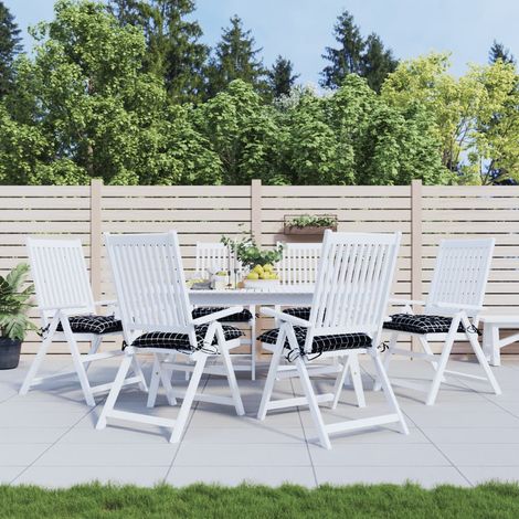 Coussins de chaise,Rembourrés pour chaise 6 pcs carreaux noir 50x50x7 cm tissu oxford BGT91983 (1/5)