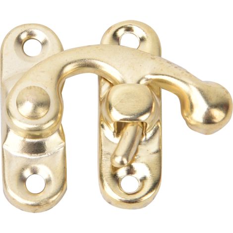Lot de 30 fermoirs à cliquet rétro en fer pour boîtes à bijoux et cadeaux, 3,2 x 2,8 cm, jaune, à droite. (1/5)