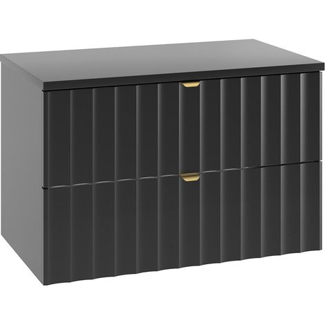 Meuble sous-vasque 80cm plan de toilette Lexa Noir (1/5)