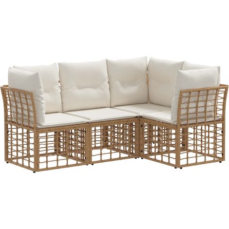 Maison Exclusive - Set di divani da esterno Naturale Poliestere