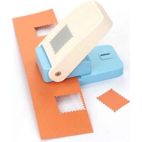 Perforatrice rectangulaire en forme de timbre - À levier - Pour bricolage, scrapbooking et création de cartes (1/5)