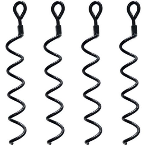 Kit de anclaje de tierra en espiral de alto rendimiento de 38,5 cm para cobertizos. Ideal como poste de amarre para perros, para asegurar animales, tiendas de campaña, toldos y cobertizos. Paquete de 