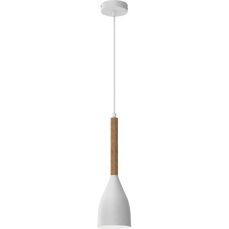 Suspension blanche bois Muza NEW E27 15W Luminex